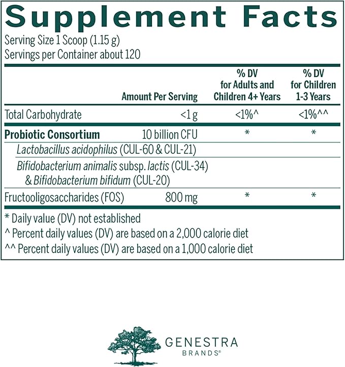 Genestra Brands HMF Super Powder | Probiotic Formula to Support Healthy Gut Flora | 4.9 Oz
