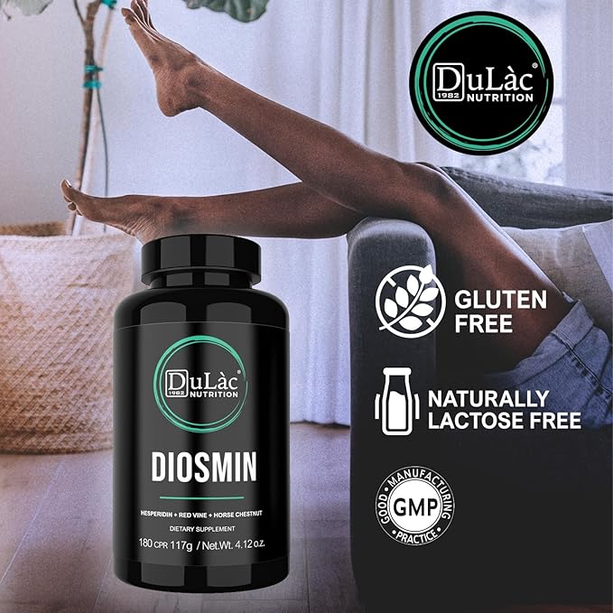 Dulàc - Diosmin Hesperidin 1000mg Dietary Supplement 180 Tablets, Enriched with Horse Chestnut Extract and Butchers Broom