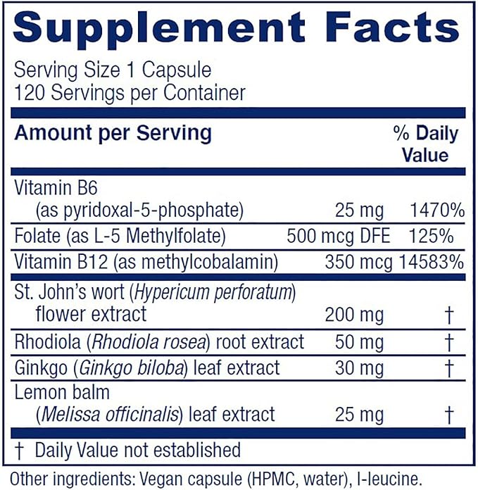 Vitanica Uplift, Mood and Emotional Support, Vegan/Vegetarian, 120 Capsules
