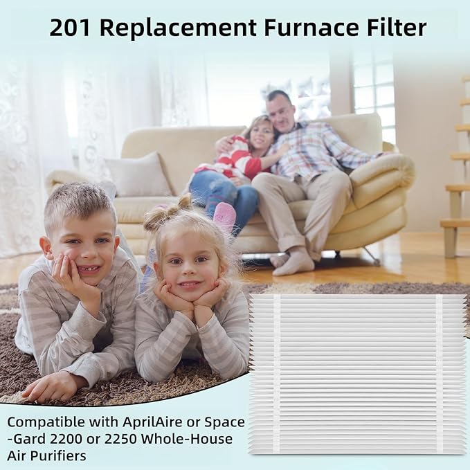 2-Pack 201 Replacement Filter Compatible with Aprilaire 2200, 2250 Whole-House Air Purifier or Space-Gard 2200, MERV-10 Furnace Filter, 20x25x6 Air Filter