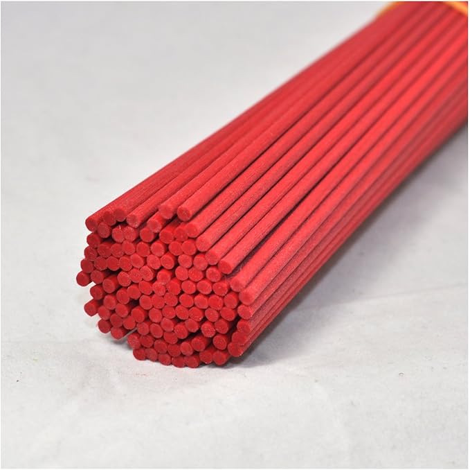 100 Pieces Fiber Reed Diffuser Replacement Refill Sticks (12" x 3mm, Red)