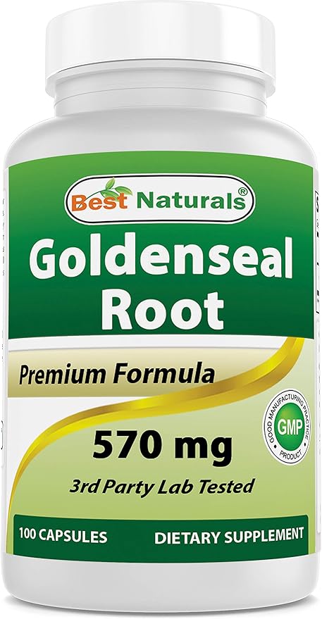 Best Naturals Goldenseal Root 570 mg (Non-GMO) 100 Capsules