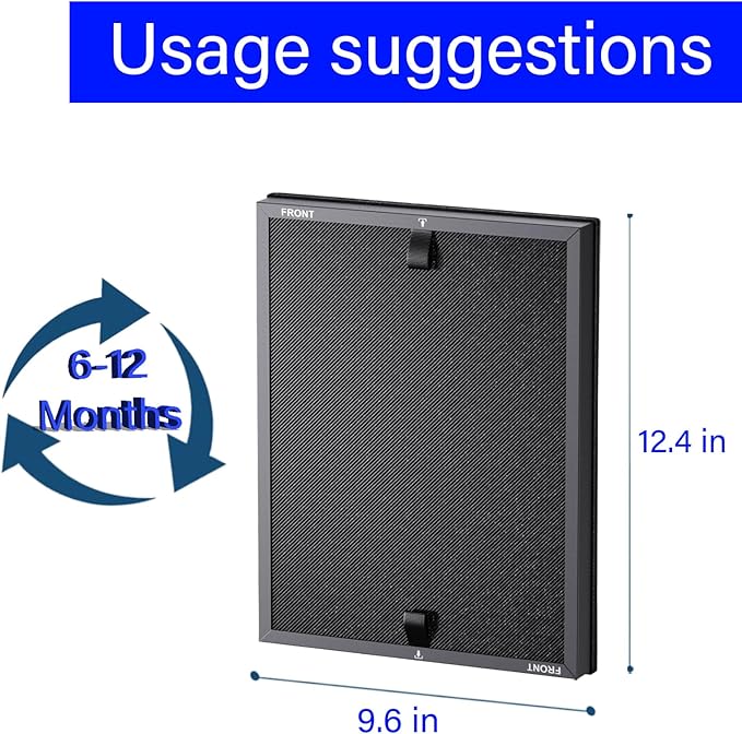 HAP602 Replacement Filter for ECOSELF HAP602 / HAP602WF Air Purifier, 3 IN 1, H13 True Hepa with High-Efficiency Activated Carbon and Pre-Filter, 2 Pack