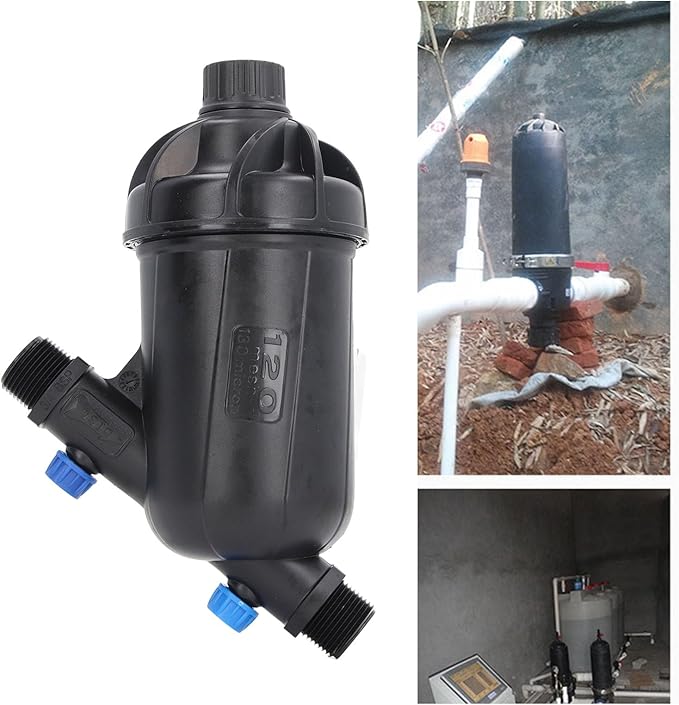 Buachois Irrigation Filter, Y Type Sprinkler Drip Irrigation Filter, 3/4in Male Water Filter Strainer for Greenhouse Agricultural Gardening (1in Male Disc Type)