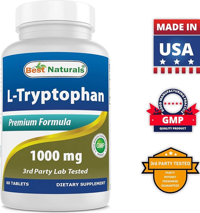Best Naturals L-Tryptophan 1000 mg 60 Tablets (60 Count (Pack of 3))