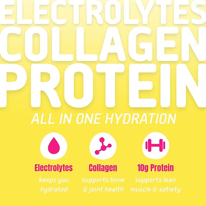 Electrolyte Powder Packets, Protein Powder with 10g Protein & Collagen | Hydration Packets - Zero Sugar, NO Fillers, NO Carbs | Lemon Lime | 45 Calories | Keto & Paleo | Pack of 15