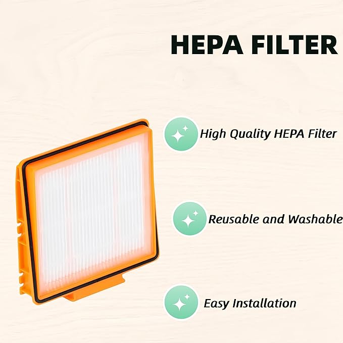 5-Pack Replacement HEPA Filter Compatible with Shark EZ AI Series Vacuum AV2501S AV2501AE AV2810WA RV2502AE RV2520AOUS AV2510AOUS AV2820S Part Fit # RVFFK950 (5)