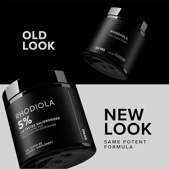 Toniiq Triple-Strength 600mg Rhodiola Rosea - 120 Capsules - 5% Salidroside Concentrated Extract - Highly Purified and Bioavailable