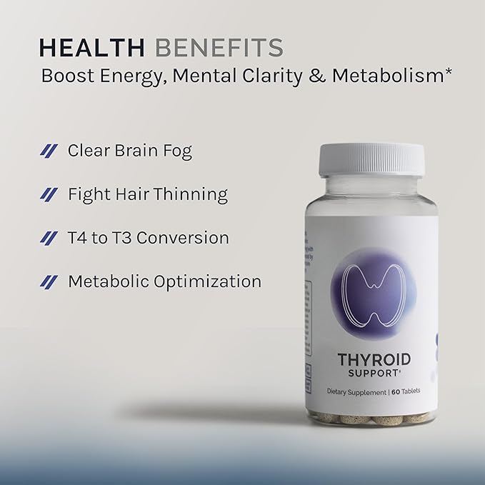 InfiniWell Thyroid Support Complex - Targeted Thyroid Supplement - Promote Hormone Signaling, Metabolic Health & Mitochondrial Energy Production - with Iodine, Selenium & More (60 Tablets)