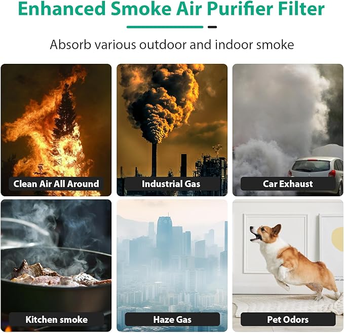 Upgraded Core 300 Air Puri-fier Replacement Filter Compatible with LEVOIT Core 300s-P Air Puri-fier, 4 in1 H13 True HEPA Filter,Core 300-RF Filters, Activated Carbon Filter for Smoke Removal Version