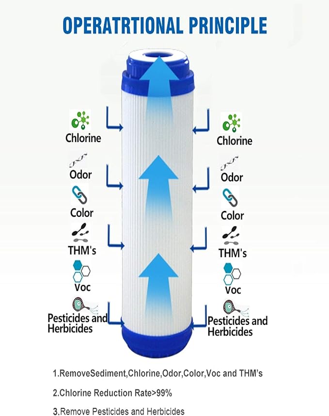 CFS – 4 Pack Granular Activated Carbon Water Filter Cartridges Compatible with WaterPur CCI-10-CLW Models – Removes Bad Taste – Whole House Replacement Filter Cartridge – Universal 10" Cartridge
