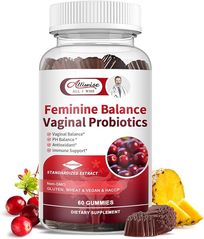 Premium Feminine Balance Gummies for Women’s – Pineapple Gummies for Women PH & Odor Support with Cranberry, Probiotics– Vegan, Gluten-Free – Immune & Intimate Health Supplement – 60 Gummies