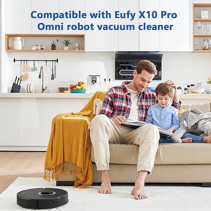 21 Pack X10 Pro Omni Replacement Accessories Kit for Eufy X10 Pro Omni Robot Vacuum, 1 Main Roller Brush, 2 Hepa Filters, 4 Mop Cloth Pads, 6 Side Brushes, 6 Dust Bags, 1 Screwdriver 1 Clean Tool