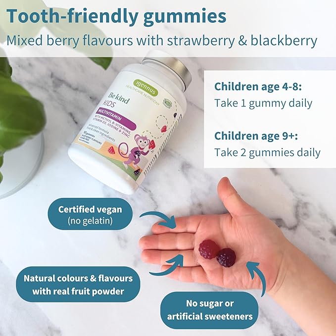 Igennus Methylated Kids Multivitamin Gummy, MTHFR, No Artificial Sweeteners or Flavors, Sugar Free, Age 4+, 90 Natural Berry Flavor Gummies from Fruit Powder, Non-GMO, Halal, Clean Label