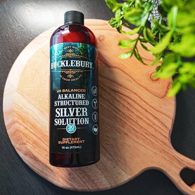 Silver Solution pH Balanced - Alkaline Structured Silver Solution Unflavored Liquid for Daily Immune Support - 30ppm Gluten Free - 16 oz