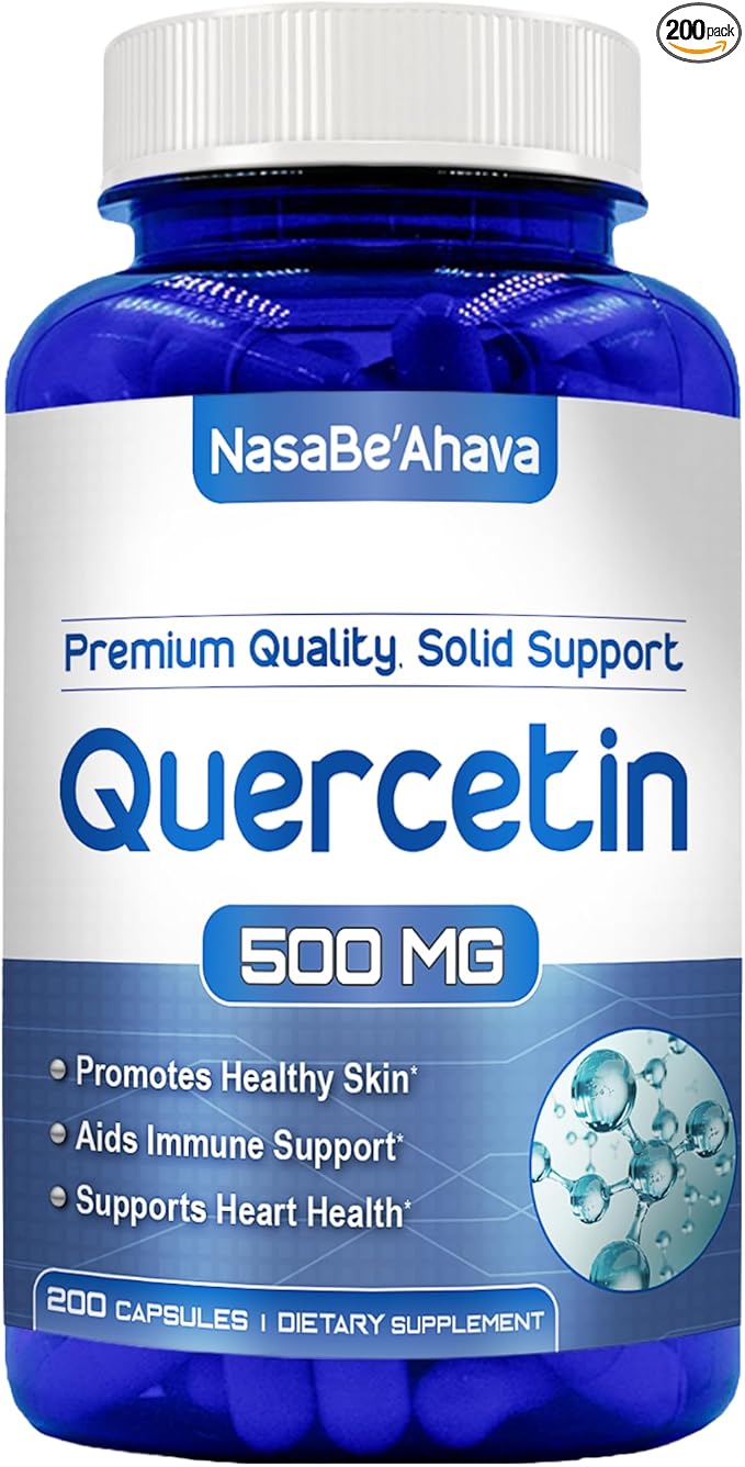 Quercetin 500mg Capsules | Vegan Friendly Quercetin Dihydrate High Potency Antioxidant Supplement for Skin Heart and Immune Support | Gluten-Free | Made in the USA in GMP Facilities (200 Servings)