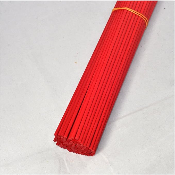 100 Pieces Fiber Reed Diffuser Replacement Refill Sticks (10" x 3mm, Red)