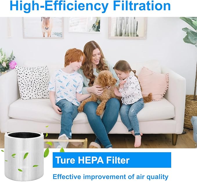 4Pack 311Auto Filter Replacement-Compatible with Blueair Blue Pure 311 Auto Air Purifier Filter,Collapsible H13 True HEPA and Activated Carbon 3-in-1Replacement Filter (4)