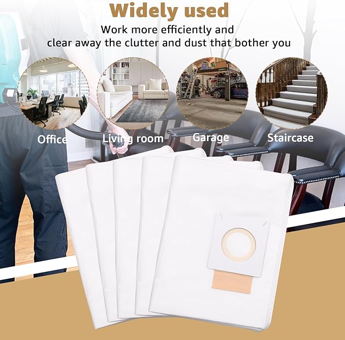 191C26-2 filter bag replacement - Compatible with XCV17/XCV18 18V X2 LXT makita backpack vacuum Heavy-duty filtration, long-lasting durability-5-pack