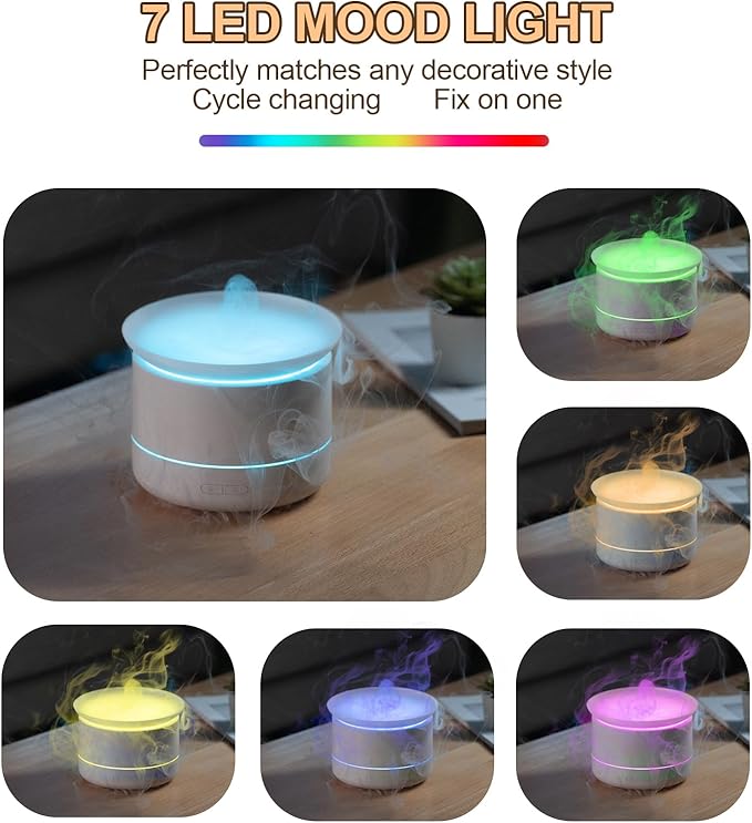200ML Tabletop Fountain, Atomizing Desktop Fountain & Clouds Mist Essential Oil Diffusers, Aroma Air Aromatherapy Diffuser, Cool Mist Humidifiers, Zen Meditation Illuminated Indoor Relaxation