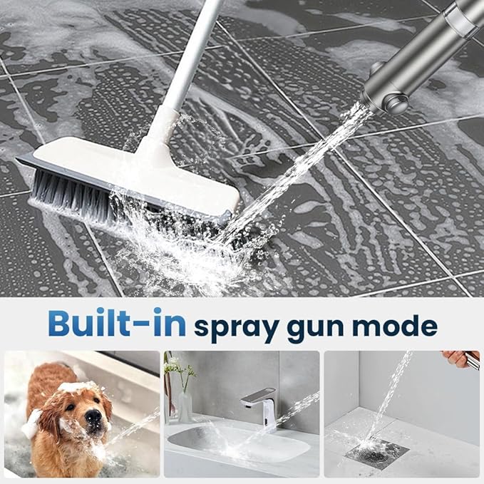 Filtered Shower Head with Handheld,High Pressure Shower Head 4 Spray Modes,ShowerHead with ON/OFF Switch for Pets,Built-in Power Wash to Clean Tub,Shower Heads Combo with Stainless Steel Hose
