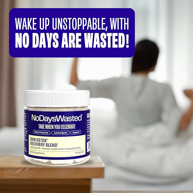 DHM Detox, 30 Capsules (15 Servings) - Jar - Take During Evening for Better Next Day and Recovery