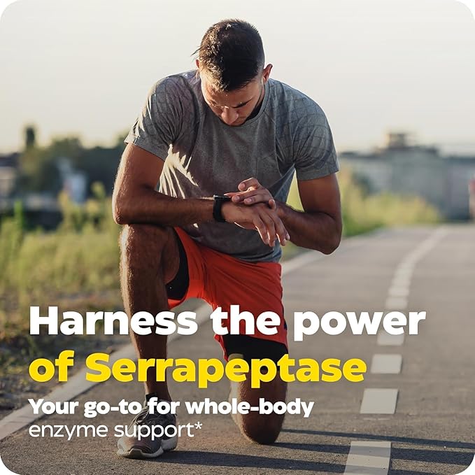 Enzymedica, SerraGold, High-Potency Serrapeptase Enzyme Supplement, Supports Respiratory, Heart & Immune Function, 60 Count