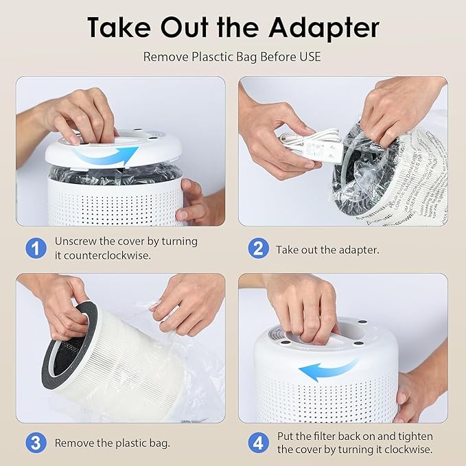 MOOKA Air Purifiers for Home Large Room up to 1095ft², H13 HEPA Filter Air Cleaner for Pets Bedroom Remove Smoke Dust Pollens Dander, Room Air Purifier with Timer Lock 4 Modes Night Light, M02