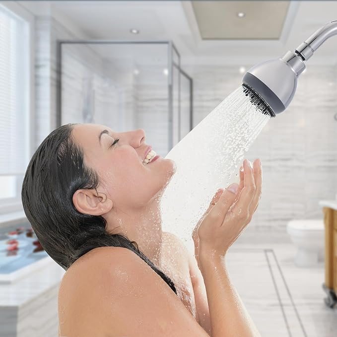 3" High Pressure Shower Head, Powerful Pressure Boosting Rain Showerhead, with Adjustable Swivel Brass Ball Joint for Relaxing and Comfortable Shower Experience (Chrome)