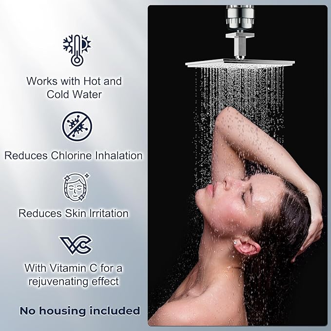 20-Stage Shower Head Filter Replacement Cartridge (No Housing) β Universal Shower Water Filter for Hard Water, Reduces Chlorine & Impurities for Softer Skin & Healthier Hair (Two Pack)