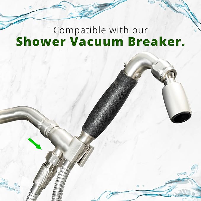 High Sierra® Solid Metal Handheld Shower Head, Lead-Free, with Built-In Trickle Valve. Shower Hose and Holder Not Included. High Pressure 2.0 GPM. Polished Chrome