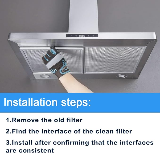 2 Pack Replacement Air Filter For 41F, 97007696, 97005687 Broan Nutone Range Hood Grease Mesh Charcoal Carbon Combo - Filter Size 8.75 x 10.5 x .44 Inches