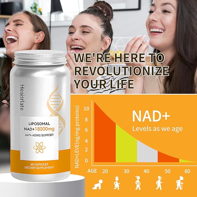 NAD+ Supplement 600mg with Quercetin & Resveratrol - Liposomal NAD Booster for Cellular Energy, Anti-Aging Support - D-Ribose Enhanced Formula - Vegan, Non-GMO, 3rd Party Tested (60 Capsules)