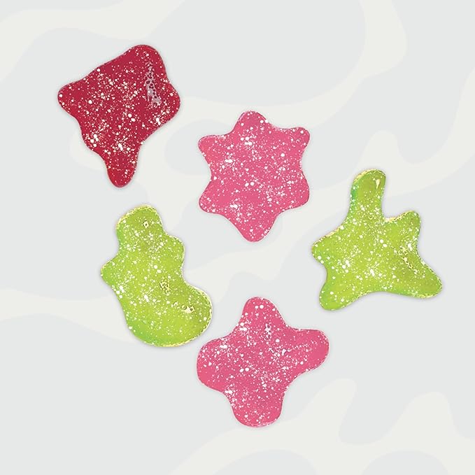 Blobs SOUR Gummy Candy Low Sugar & Low Calorie- No Sugar Alcohols, Vegan, No Dyes- Watermelon-Lychee, Black Ras Cherry, Strawberry Yuzu- (Pack of 6) Mixed Bag, All Three Flavors Per Bag