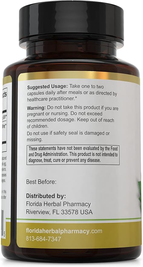 Florida Herbal Pharmacy, Japanese Ashitaba Leaf Extract Capsules 10:1 (120 Capsules) 500 mg per Capsule, 1000 mg Serving