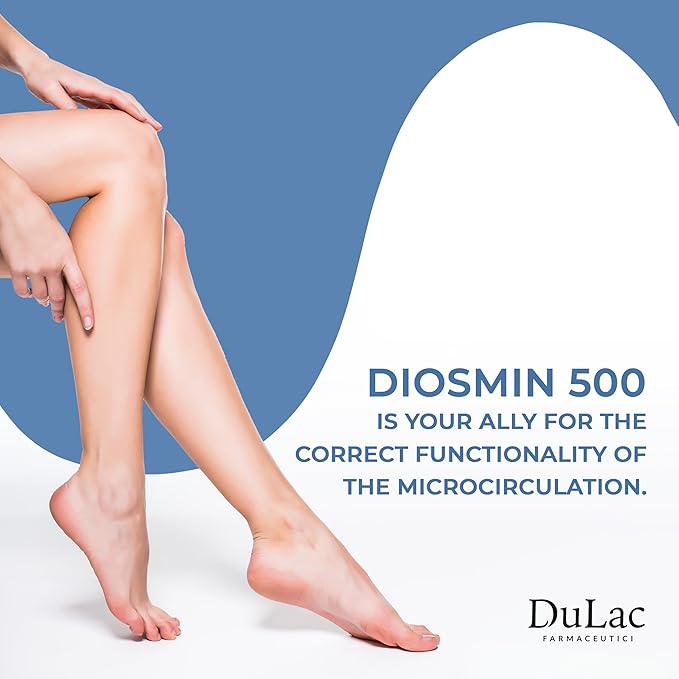 Dulàc - Diosmin 500 with Horse Chestnut, Butcher’s Broom, Red Grape & Hesperidin - Dietary Supplement - 40 Tablets - Made in Italy