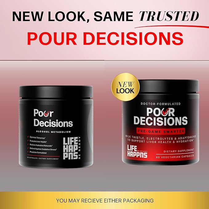 Life Happns Pour Decisions Liver Health Supplement with Milk Thistle, Vitamin B6, Electrolytes - Supports Hydration and Recovery, 60 Capsules
