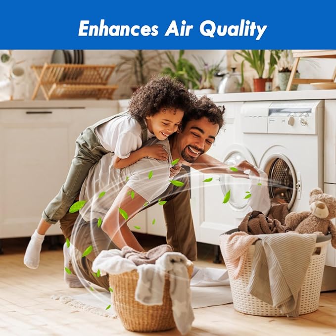 24 Pack Dryer Filter Replacement, Pre-Cut Portable Dryer Filters Compatible with FUNMAS Indoor Dryer Vent System MERV 7 Double Layer Filtration