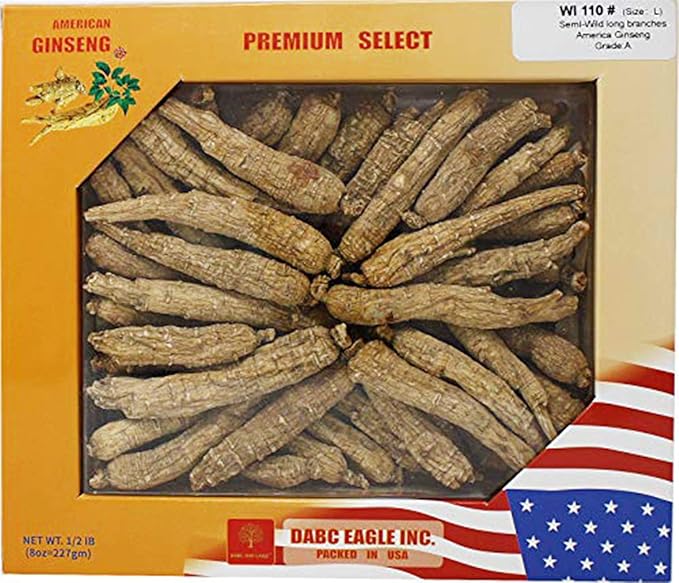 Hand-Selected American Wisconsin Farmed Ginseng Root | Whole |美国威斯康辛州 长枝西洋参 花旗参 礼盒装 | Cultivated Wisconsin American Ginseng Box (8OZ=227g/Box)