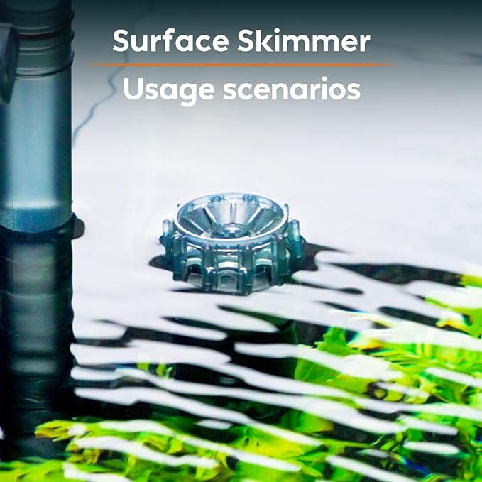 Hang on Back Aquarium Filter for 20-40 Gallon Fish Tank or Turtle Tank(180GPH),Ultra-Quiet Multi Stage Filtration Fish Tank Filters,Low Water Level Turtle Tank (Surface Skimmer)