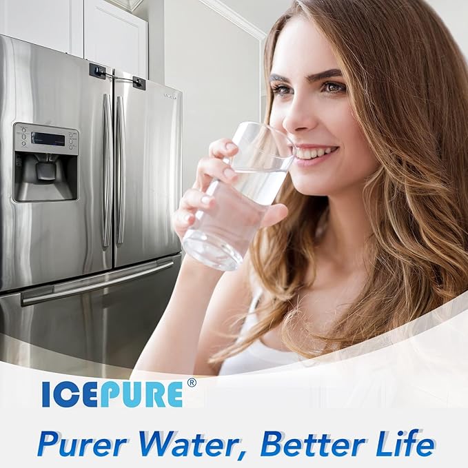 ICEPURE GSWF Refrigerator Water Filter, Replacement for GE GSWF, Smart Water 238C2334P001, Kenmore 46-9914, 469914, 9914, Utilizes Advanced Activate Coconut Carbon Block 3 PACK