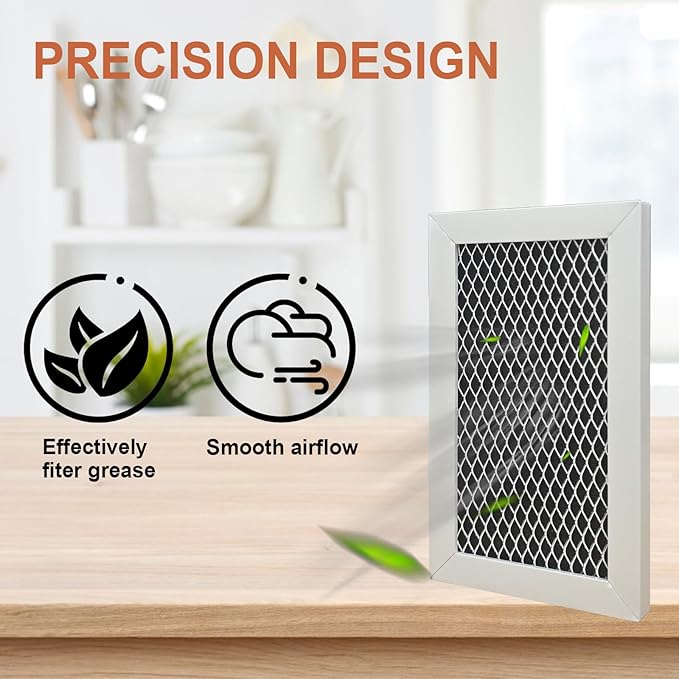 2 Pack W10892387 Microwave Charcoal Grease Filter for Whirlpool, Maytag, Amana Over-The-Range Microwave Charcoal Grease Filter Replaces 4455038, PS11769323, W10845250,AP6036051, 5.27 x 3.3 x 0.39"