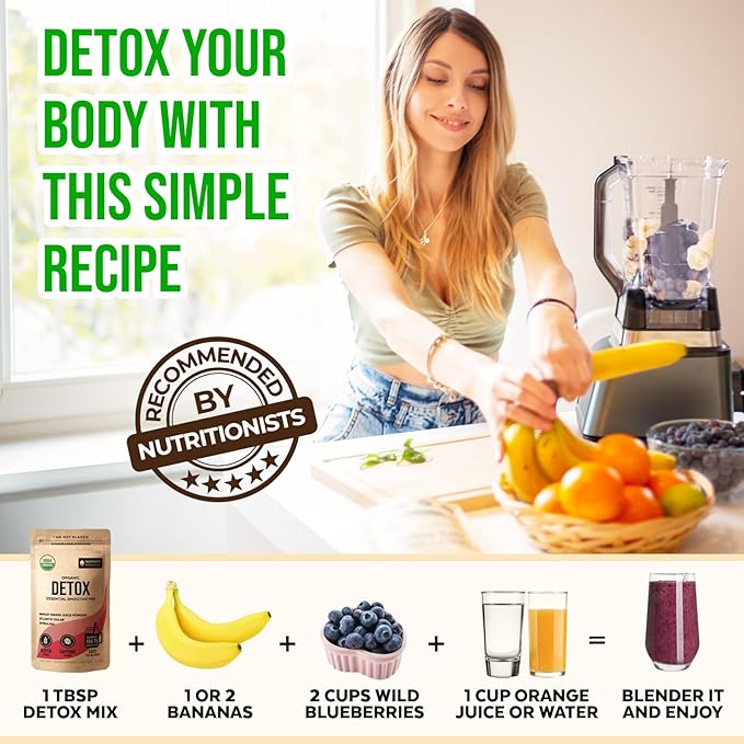 Numami Organic Detox Smoothie Mix with Healthy Spirulina, Atlantic Dulse and Barley Grass Juice Powder