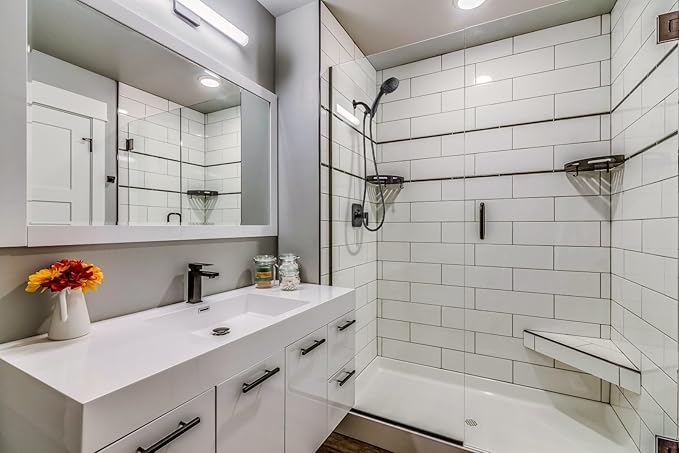 G-Promise High Pressure Shower Head 6 Spray Setting with Adjustable Solid Brass Shower Arm Mount and Extra Long Flexible Stainless Steel Hose (Oil Rubbed Bronze)