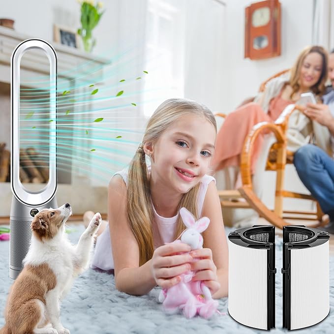 2 Pack Replacement True Filter for Dyson TP04 TP06 TP07 TP09 TP10 HP04 HP06 HP07 HP09 HP10 PH01 PH02 PH04, 360° Combi 2 in 1 and Carbon Filter, Grade True Carbon Replacement Filter