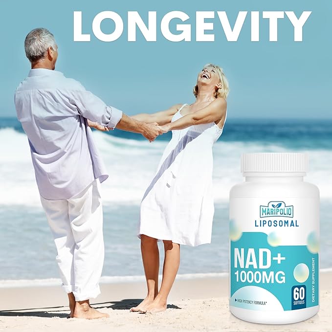 Liposomal NAD+ Supplement 1000 mg | Highest NAD Pontecy | Max Absorption | Pure NAD Supplement | Energy and DNA Repair, Aging Defense, Brain Function | 480 Softgels