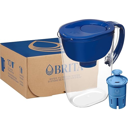 Brita Everyday Elite Water Filter Pitcher, Removes 99% of Lead, Includes 1 Filter, 10-Cup Capacity, Blue