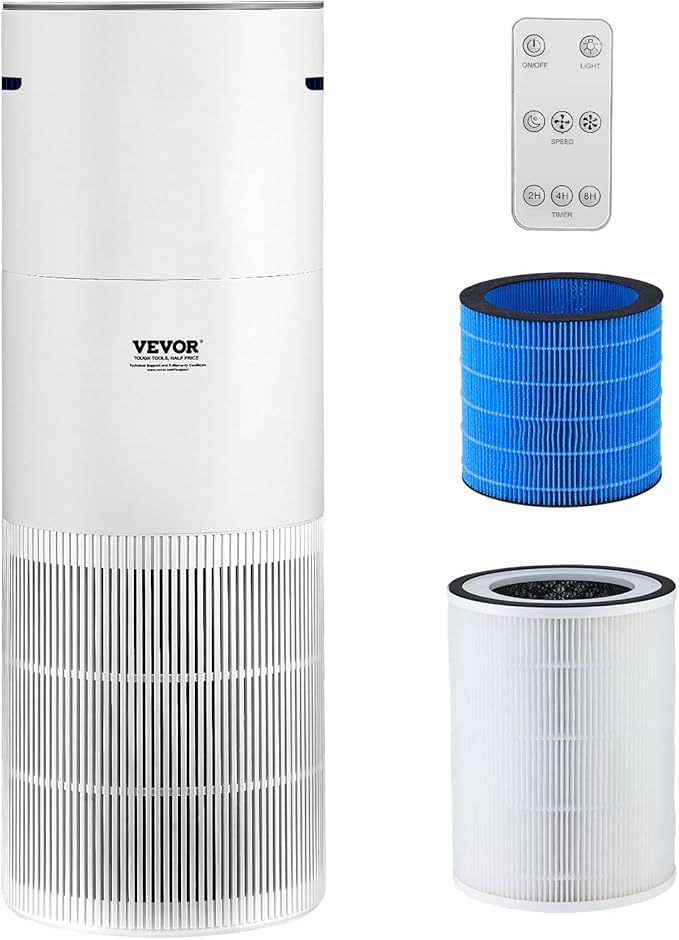 VEVOR 2 in 1 Air Purifier with Humidifier, Covers Up to 1090 ft² in One Hour, True HEPA 11 Filter, 22dB Quiet, Filters Up to 95% of Smoke, Dust, Pet Dander, Air Cleaner for Home, Large Room, Bedroom