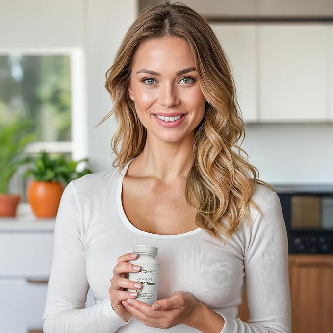 RetzlerRx S-Acetyl Glutathione Supplement 100 mg. per Capsule, Made in USA - 120 Acid-Resistant Capsules - Antioxidant Support - Non-GMO, Soy & Gluten-Free / Bergaflow®, Pharmaceutical Grade
