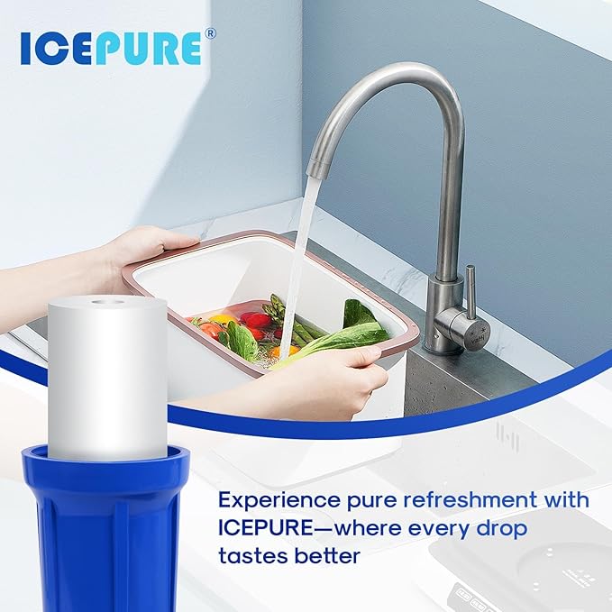 ICEPURE 5 Micron 20" x 4.5" Whole House Sediment Water Filter, 20 Inch Water Filter Replacement Cartridge Compatible with FPMB5-20, SP-DD-5005-20BB, FP25B, AP810-2, 155358-43, SDC-45-2005, 4 PACK